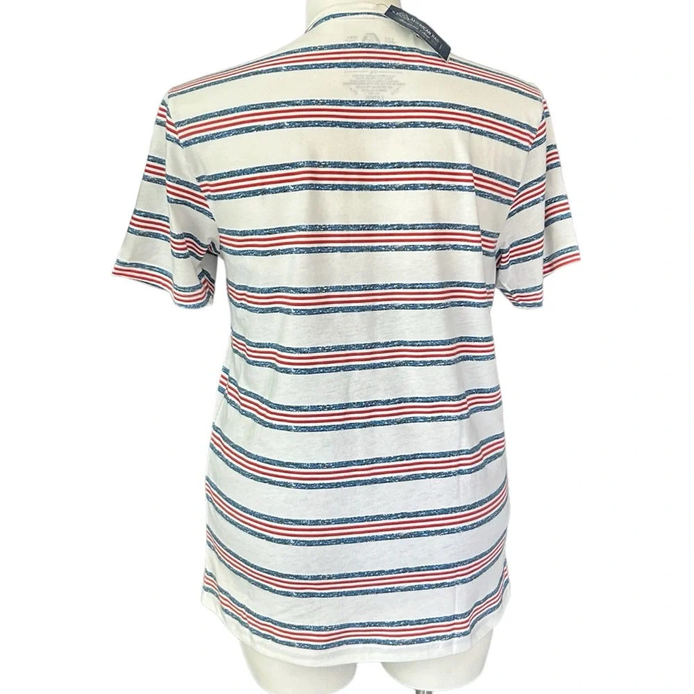 American Rag White Red Striped Shirt NWT sz L - Picture 4 of 8